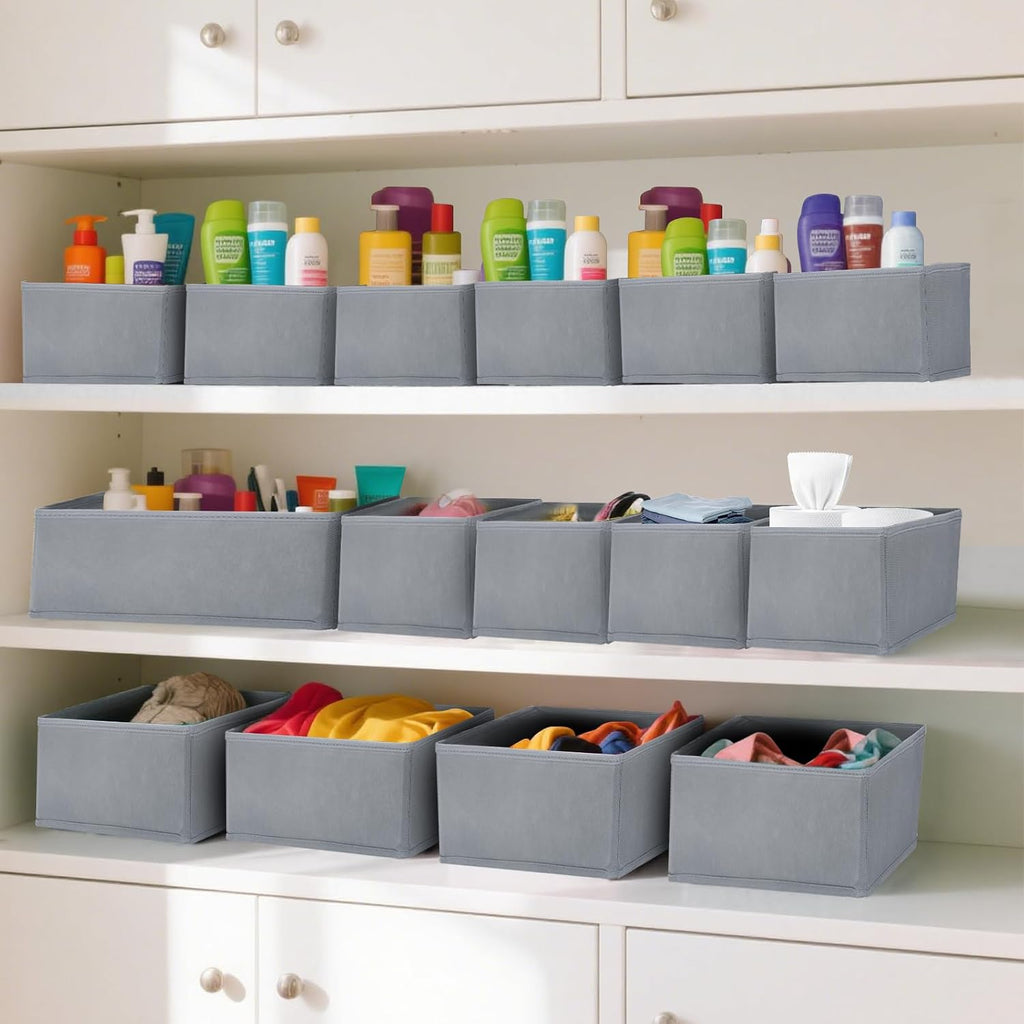 12er Set faltbare Schubladen Organizer Aufbewahrungsboxen fuer Kleiderschrank