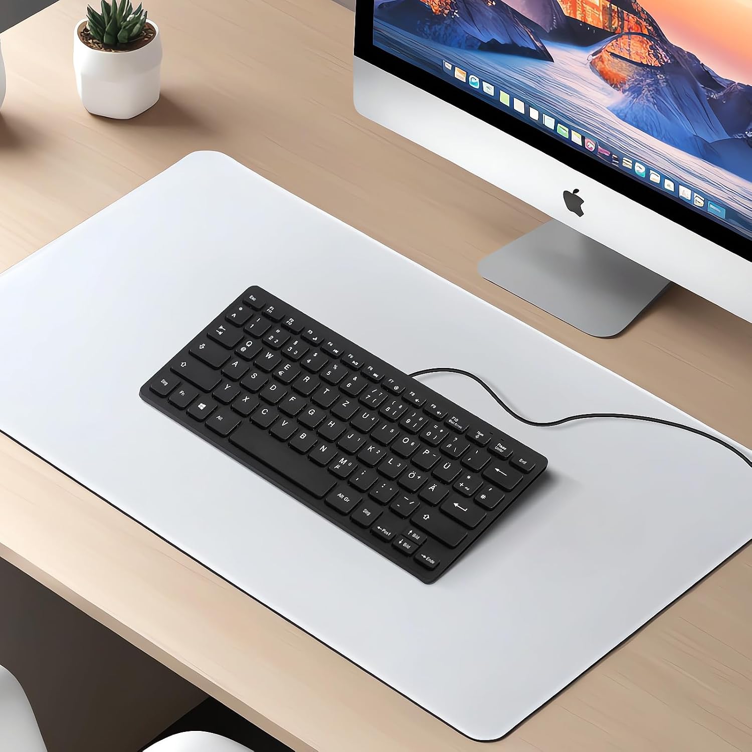CUQI Mini Tastatur 78 Tasten kabelgebunden USB-A ergonomisch kompakt