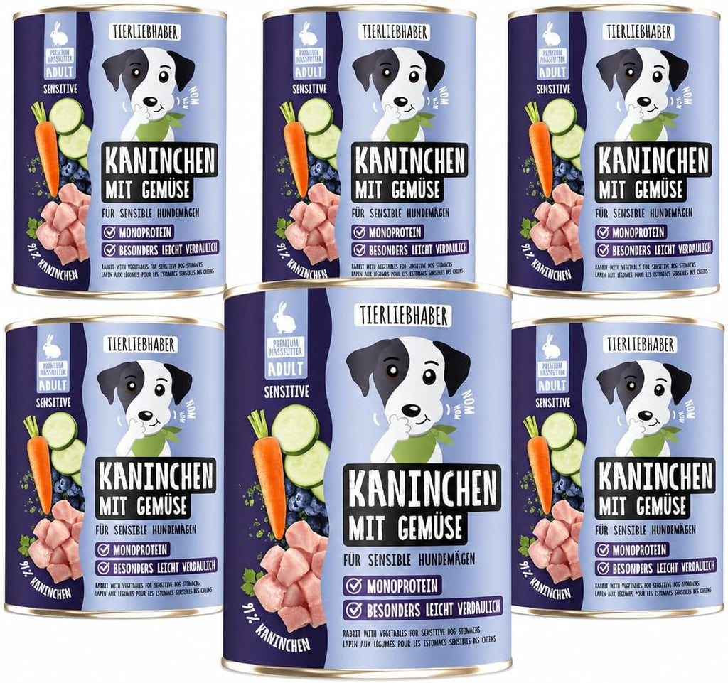 TIERLIEBHABER Hundefutter Nass Kaninchen mit Gemuese Dose