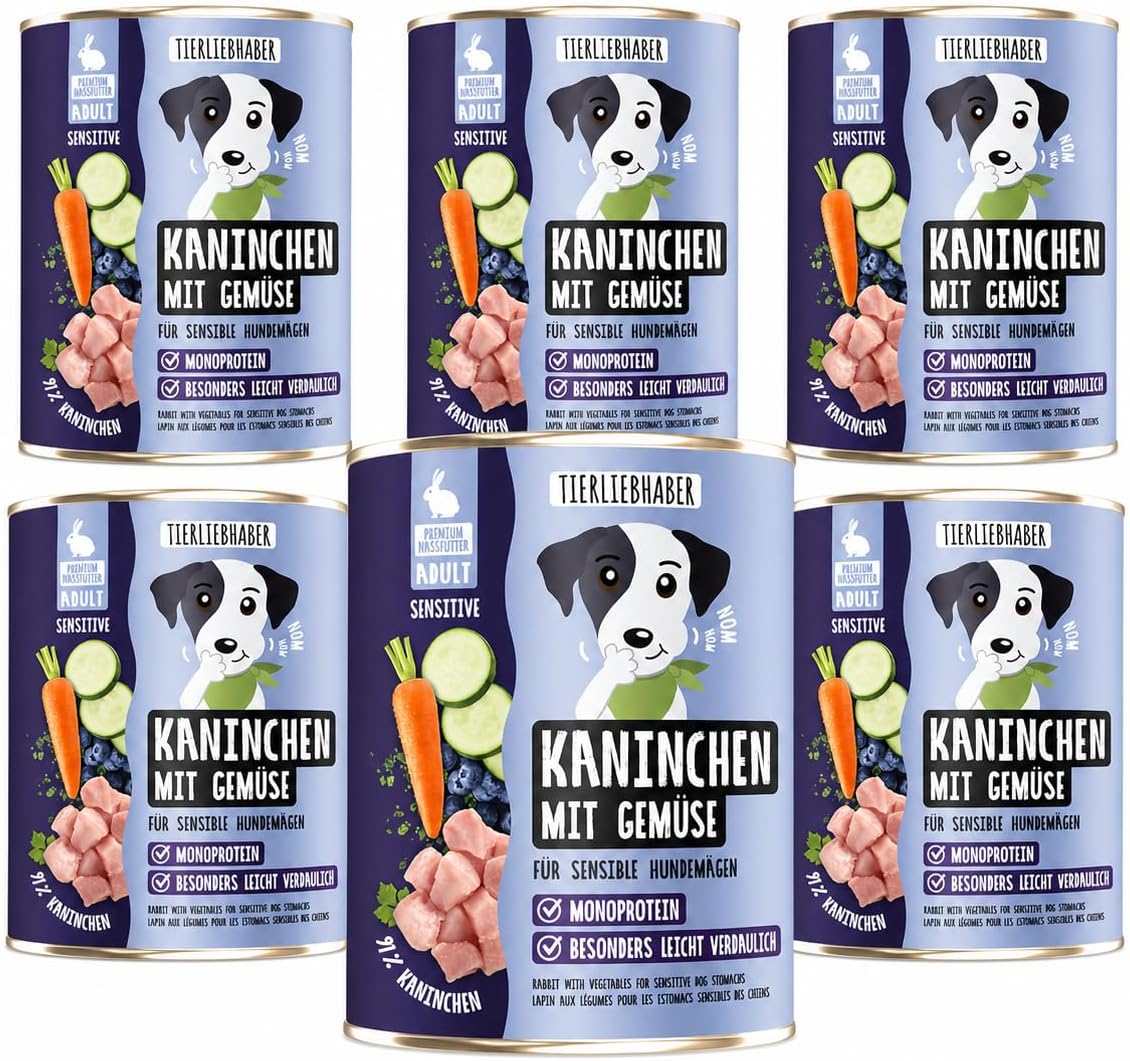 TIERLIEBHABER Hundefutter Nass Kaninchen mit Gemuese Dose