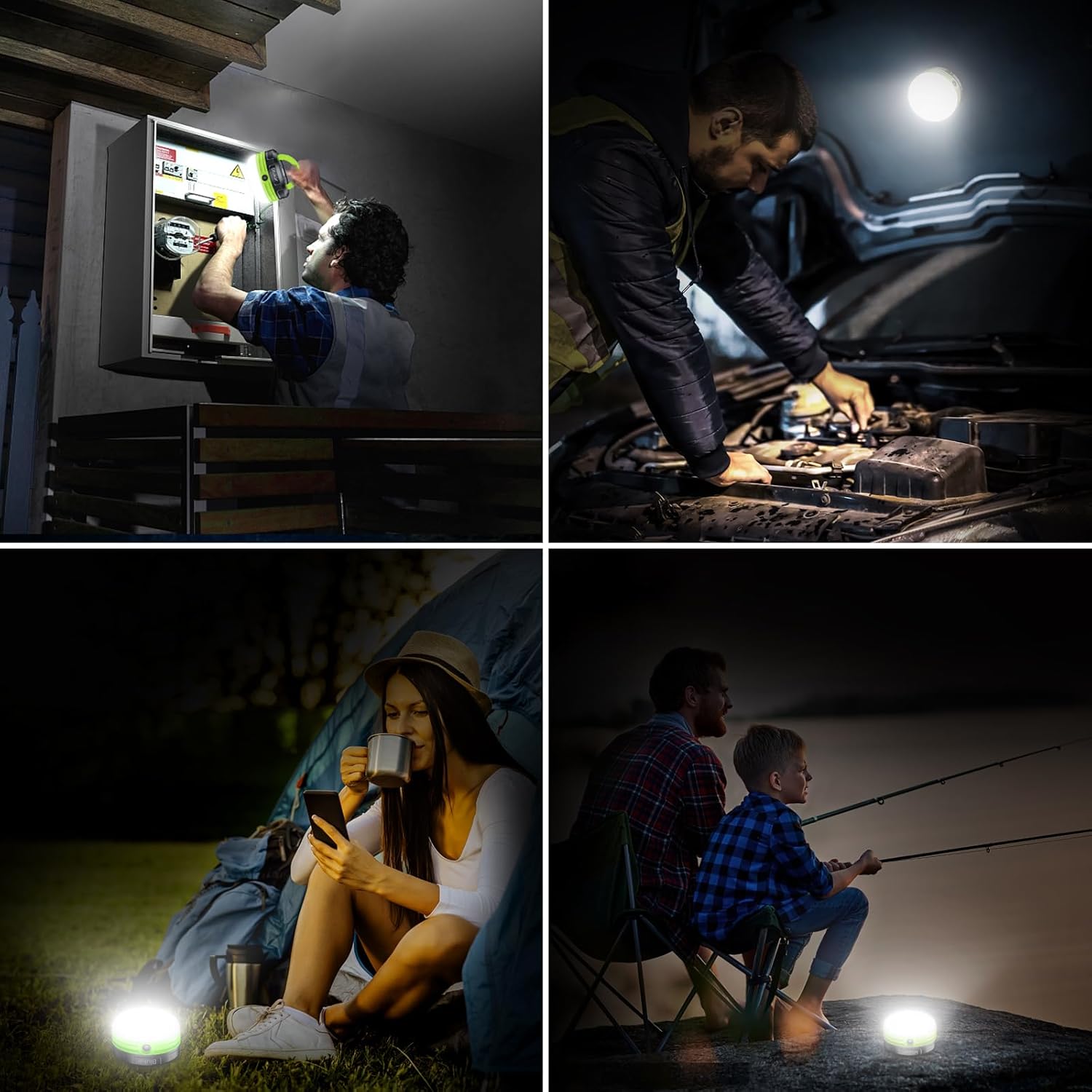 Blukar LED Campinglampe Mini, 3 Helligkeitsstufen, Magnet, Wasserdicht