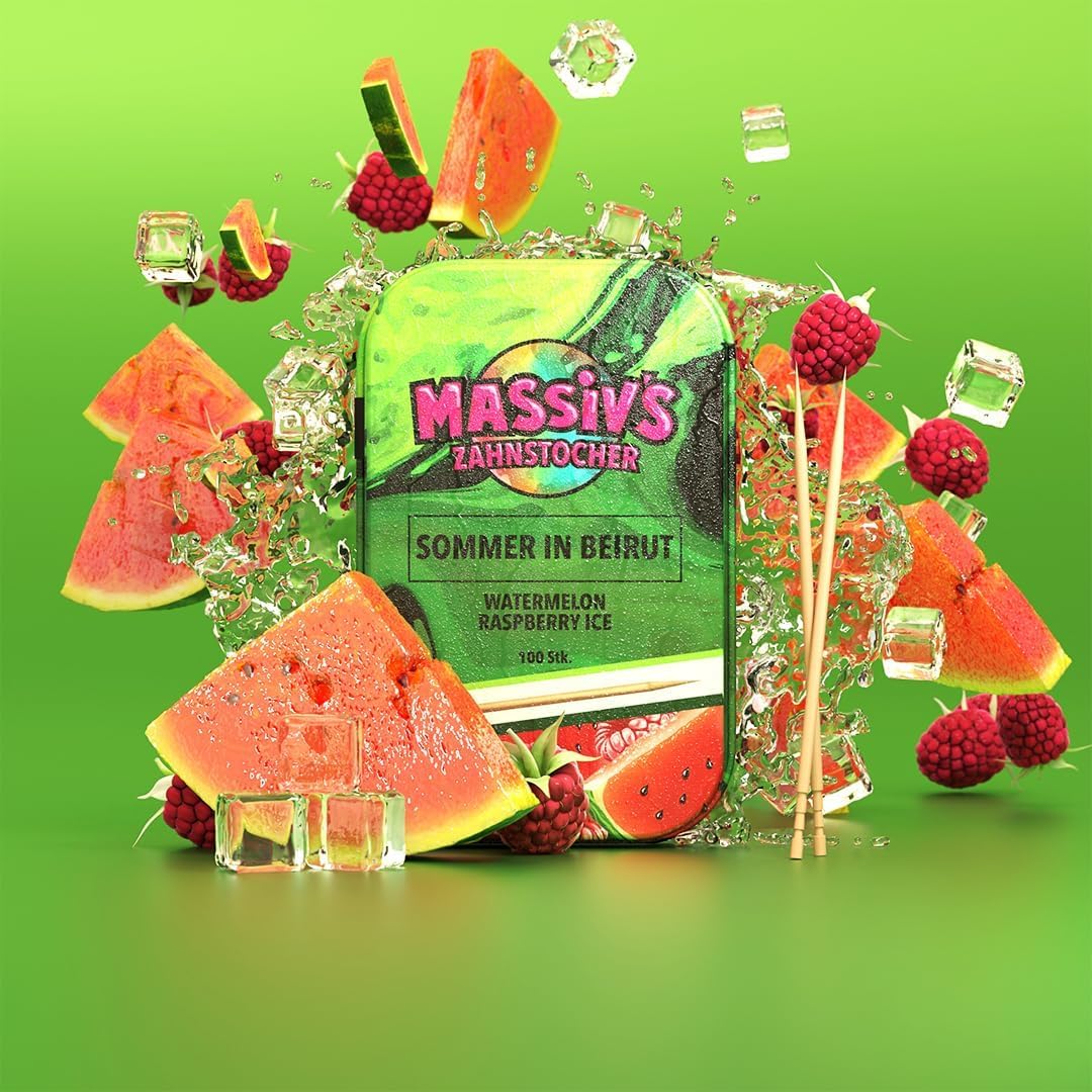 SOMMER in BEIRUT Zahnstocher Watermelon Raspberry Ice Geschmack