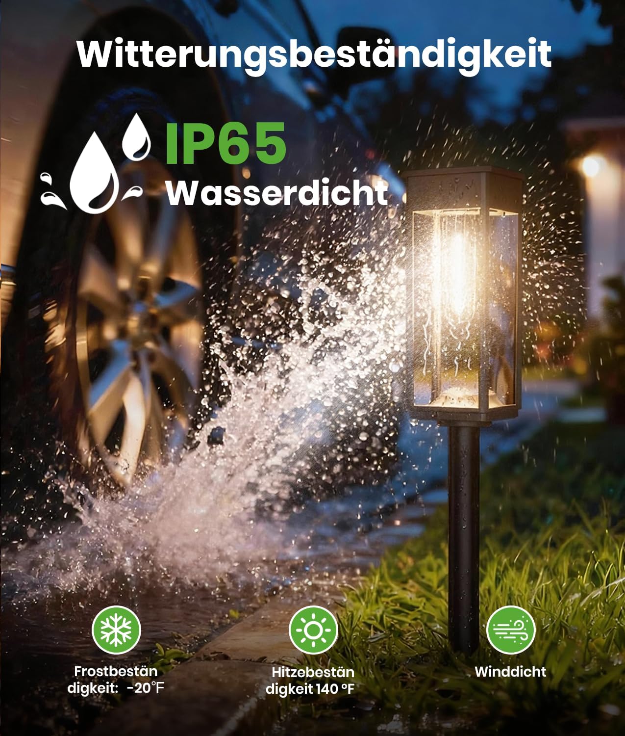 BITPOTT Solarleuchten Garten 6er Set IP65 wasserdicht warmweiss lange Laufzeit
