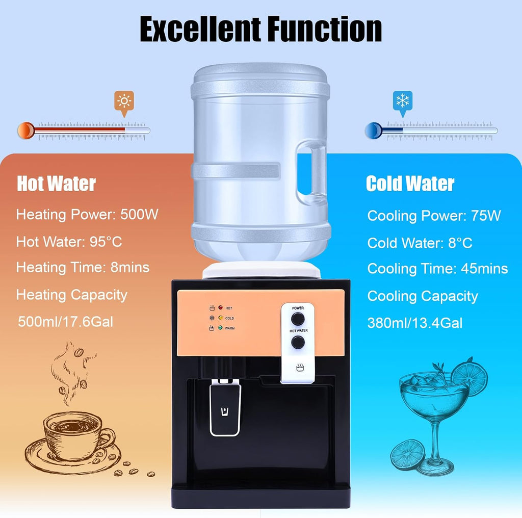 5L Elektrischer Wasserspender, Buero Kalte/Heisse Wasser Maschine 220V 550W, mit A