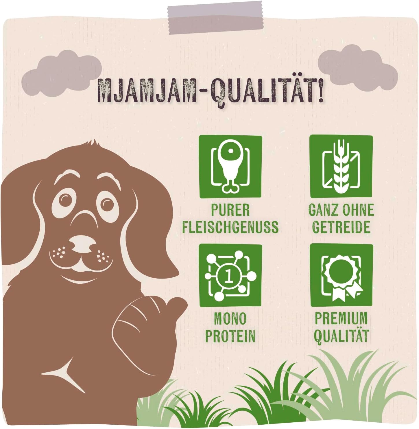 MjAMjAM Hundefutter Nassfutter Pferd 6 x 800 g getreidefrei viel Fleisch