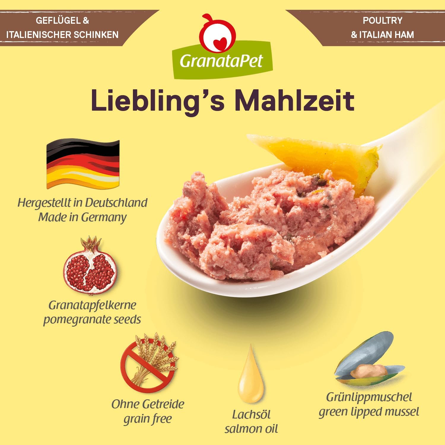 GranataPet Liebling's Mahlzeit Lamm & Kartoffel Nassfutter fuer Hunde