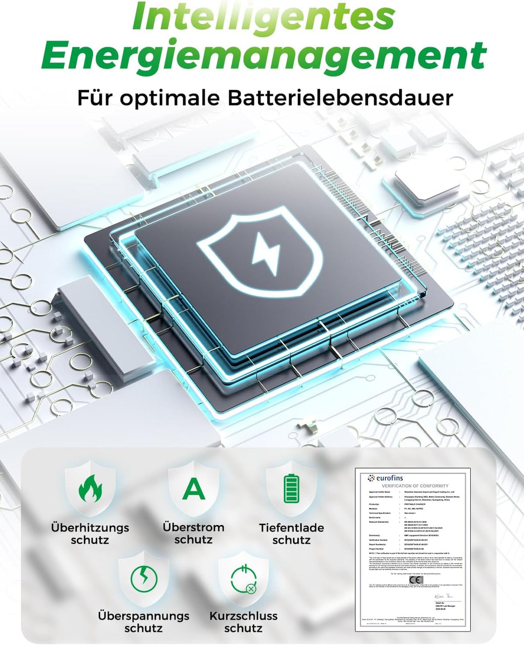 Powerbank 26800 mAh 22,5W USB-C mit LED Display Externer Akku fuer iPhone Galaxy