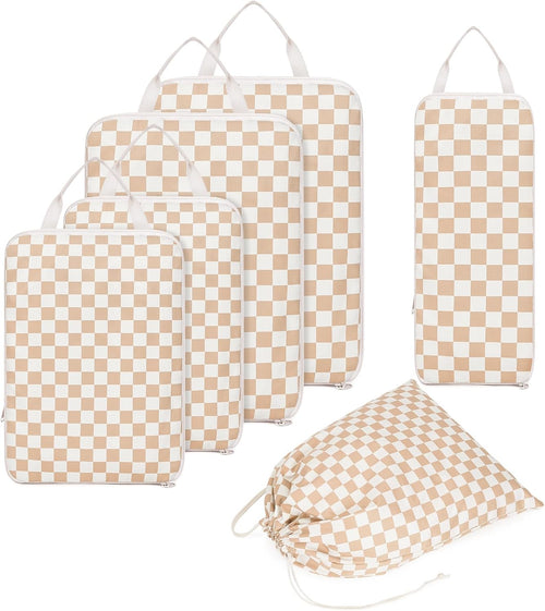 6-teiliges Packwuerfel Set Kompressions Organizer Koffer Reise Taschen