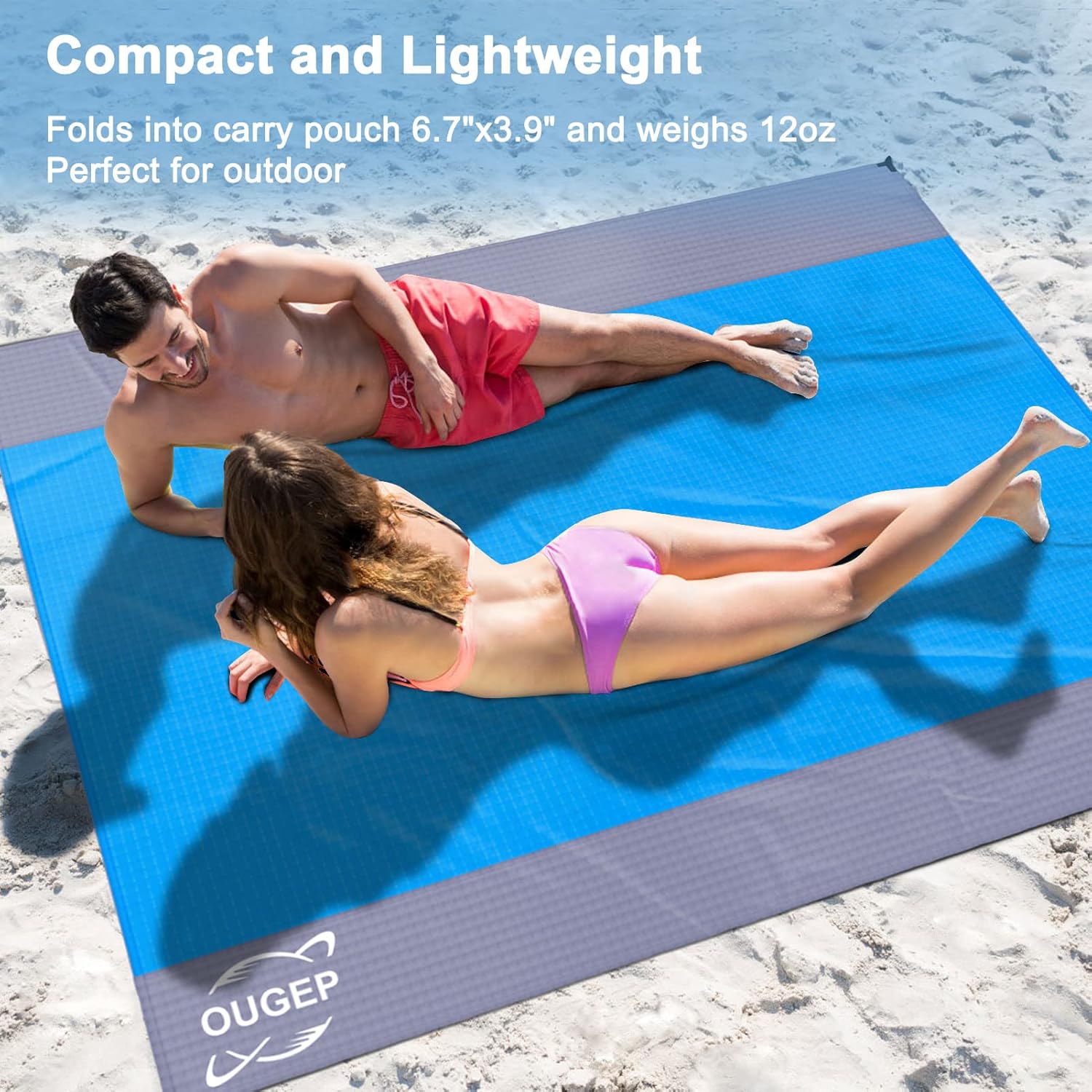 Stranddecke sandfrei wasserdicht 200x230 cm Strandtuch Strandmatte 230cm-300cm