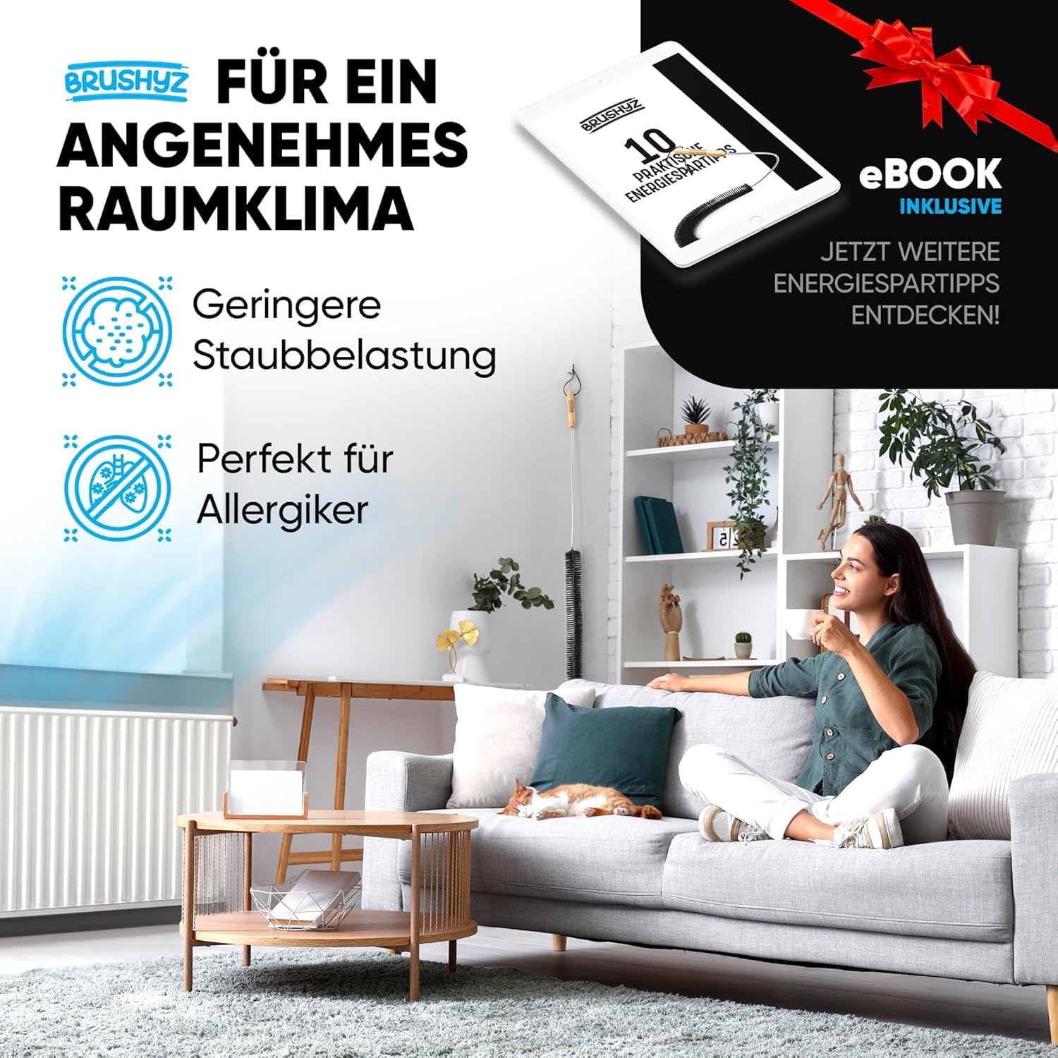 Heizkoerperbuerste flexibel 80cm-117cm Reinigungsbuerste Teleskopheizkoerper