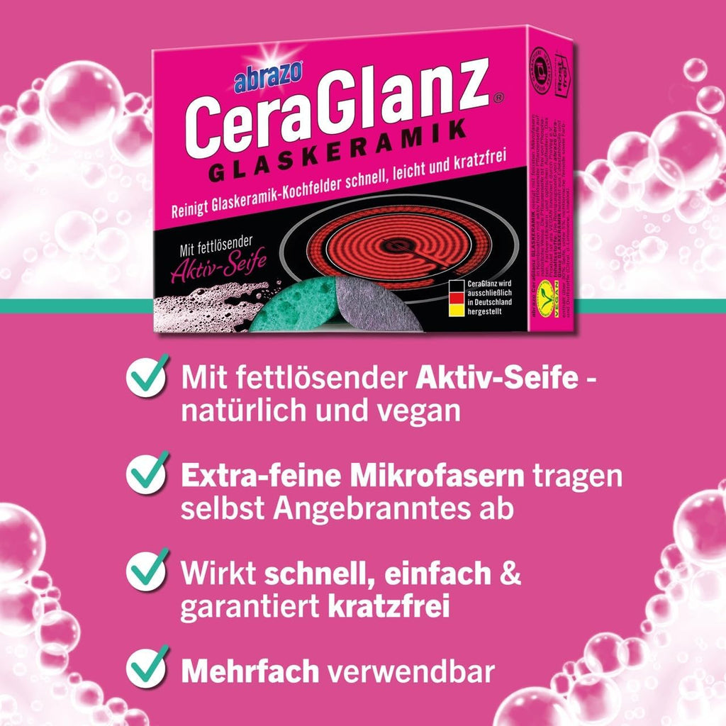 Abrazo Ceraglanz Glaskeramik Herdreiniger Schwamm 2 Stueck
