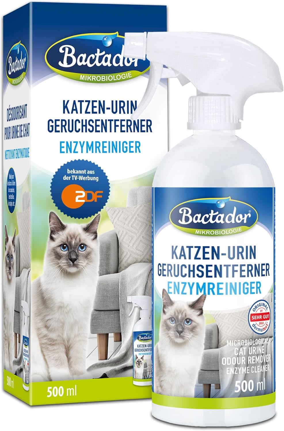 Bactador Enzymreiniger Spray Geruchsentferner fuer Nagerkaefige