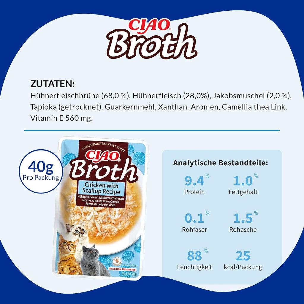 INABA Ciao Katzensuppe Huehner verschiedene Sorten 12er Pack