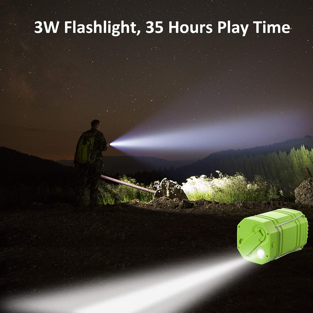Mesqool Solar Handkurbel Camping Laterne LED 3000mAh Powerbank Typ C