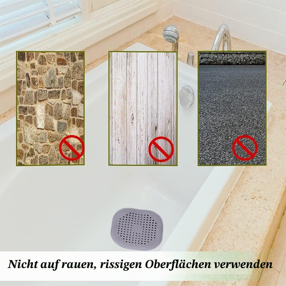 Abflusssieb Silikon 2er Set Grau Weiss - Dusche Badewanne Haarfaenger