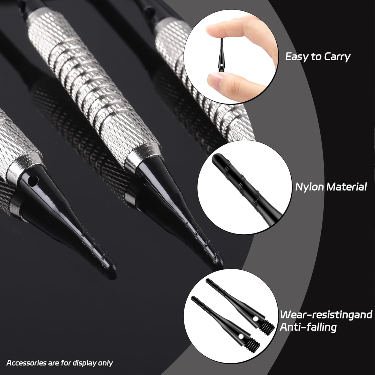 Cyeelife Soft Dartspitzen Kunststoff 200 Stueck 2BA Schwarz Ersatzspitzen
