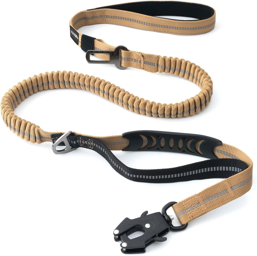 Taktische Hundeleine 1,2-1,8 m mit Schnellverschlusskarabiner reflektierend