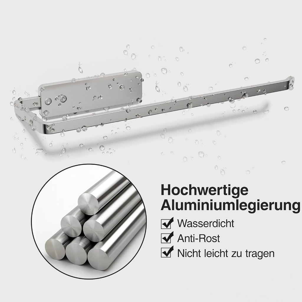 Niffgaff Kuechenrollenhalter selbstklebend 31 cm Aluminium schwarz ohne Bohren