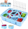 TZEKING Snackbox 8 Faecher mit Deckel - tragbare Snackschale fuer Fruechte Gewuerze