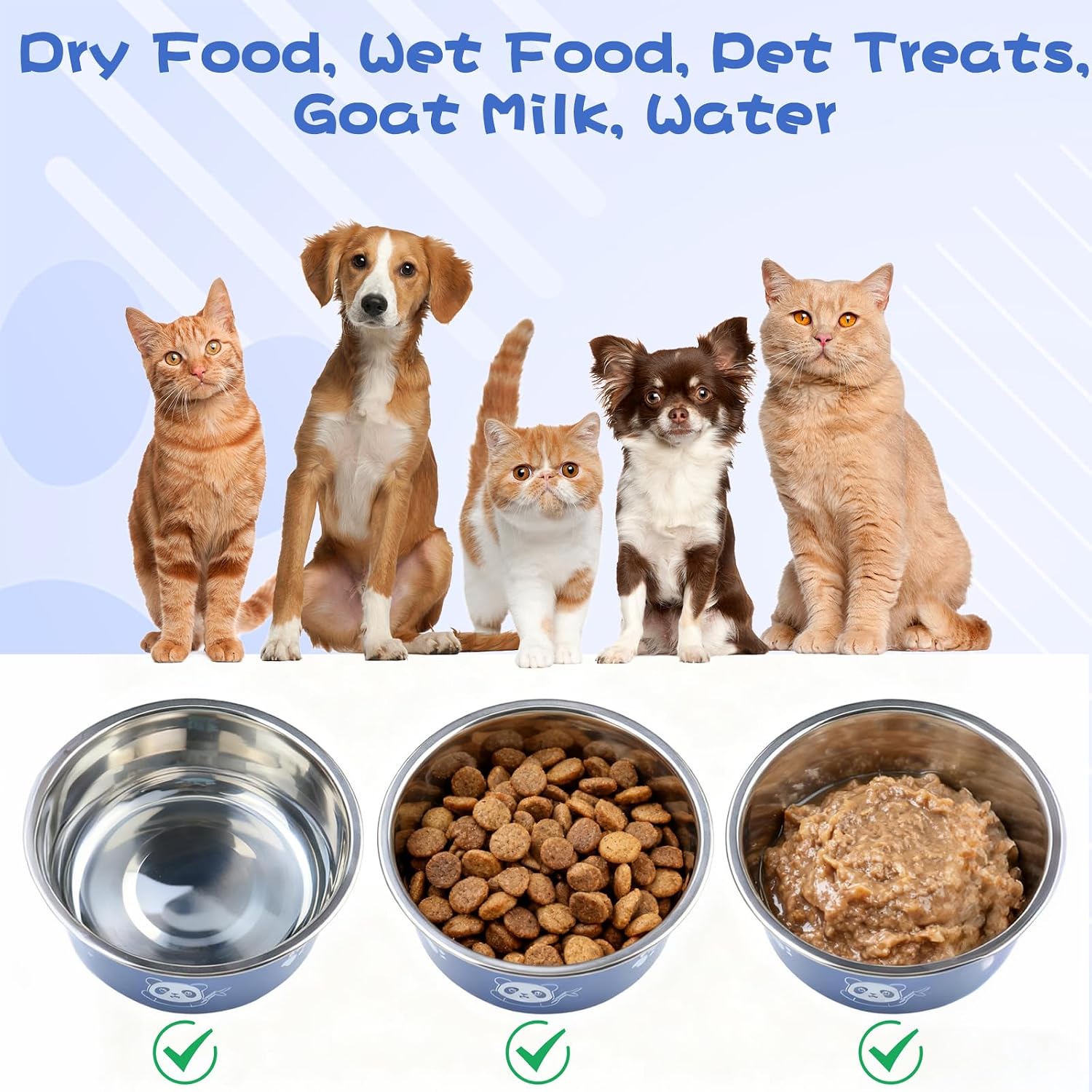 4x Katzennapf Edelstahl 14 cm Futternapf Set Rutschfest Katze Hund