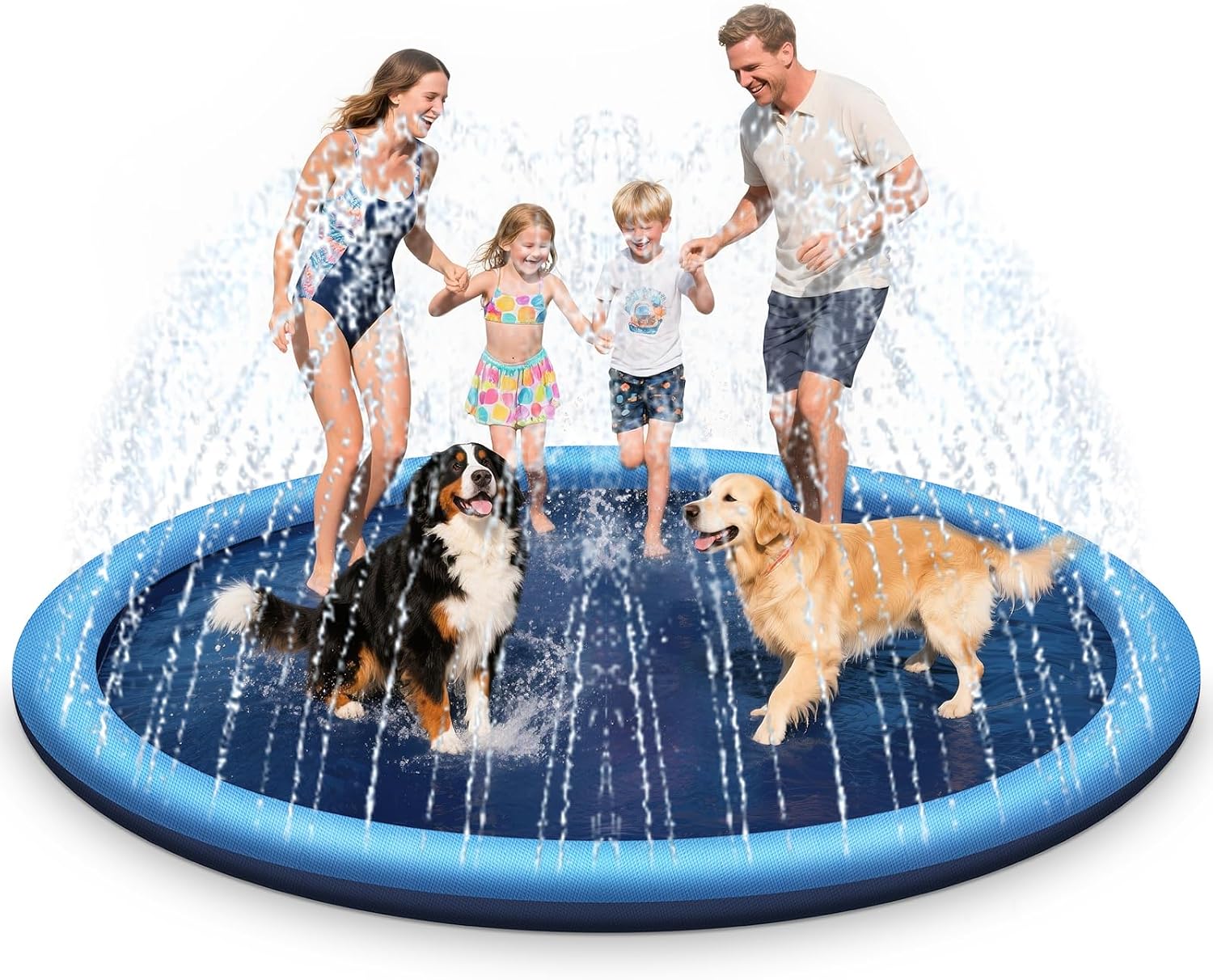 Wassersprinkler Splash Pad 200 cm rund mit Antirutsch Kinder Gartenspielzeug