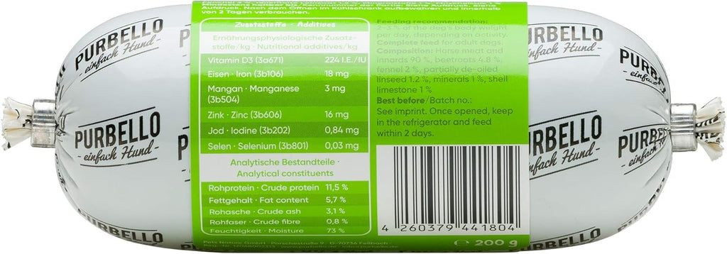 PURBELLO Nassfutter Mix Paket 8x400g Pferd Ziege Lamm Monoprotein getreidefrei