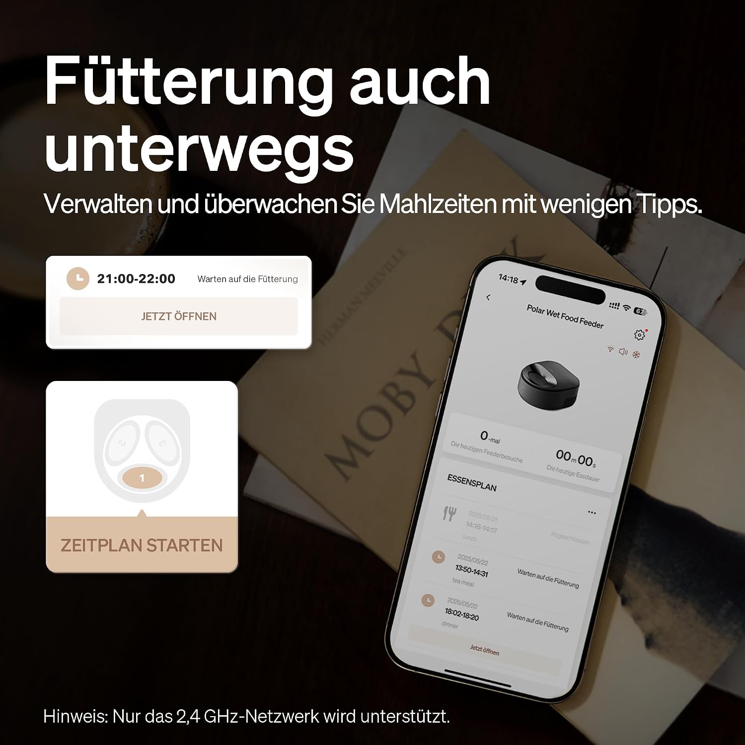 PETLIBRO Nassfutterautomat fuer Katzen mit Edelstahlnapf Kuehlung und WLAN App