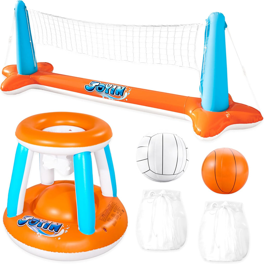 JOYIN Pool Spiel Set Volleyball Basketball Aufblasbar Kinder Erwachsene Poolspie