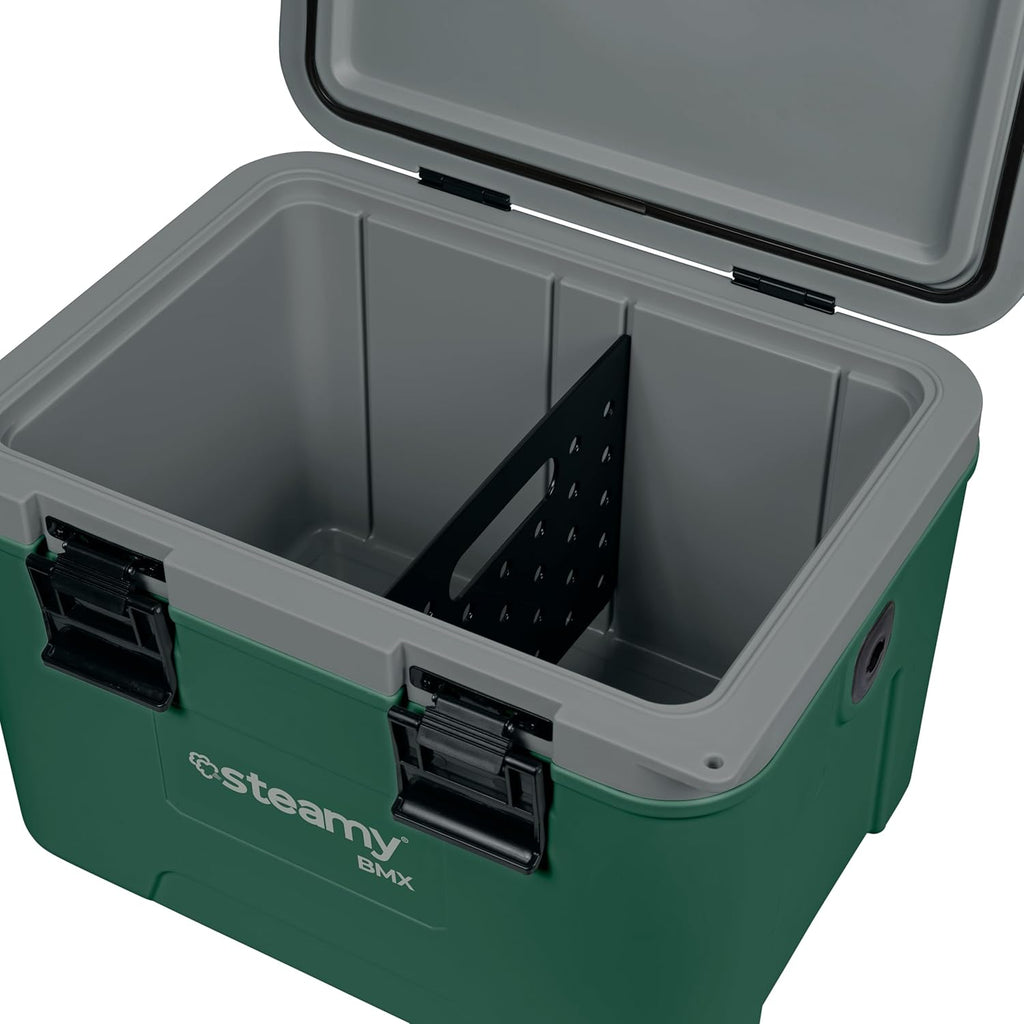 Steamy BMX Kuehlbox 21 L mit Trennwand und Einlegeschale, gruen