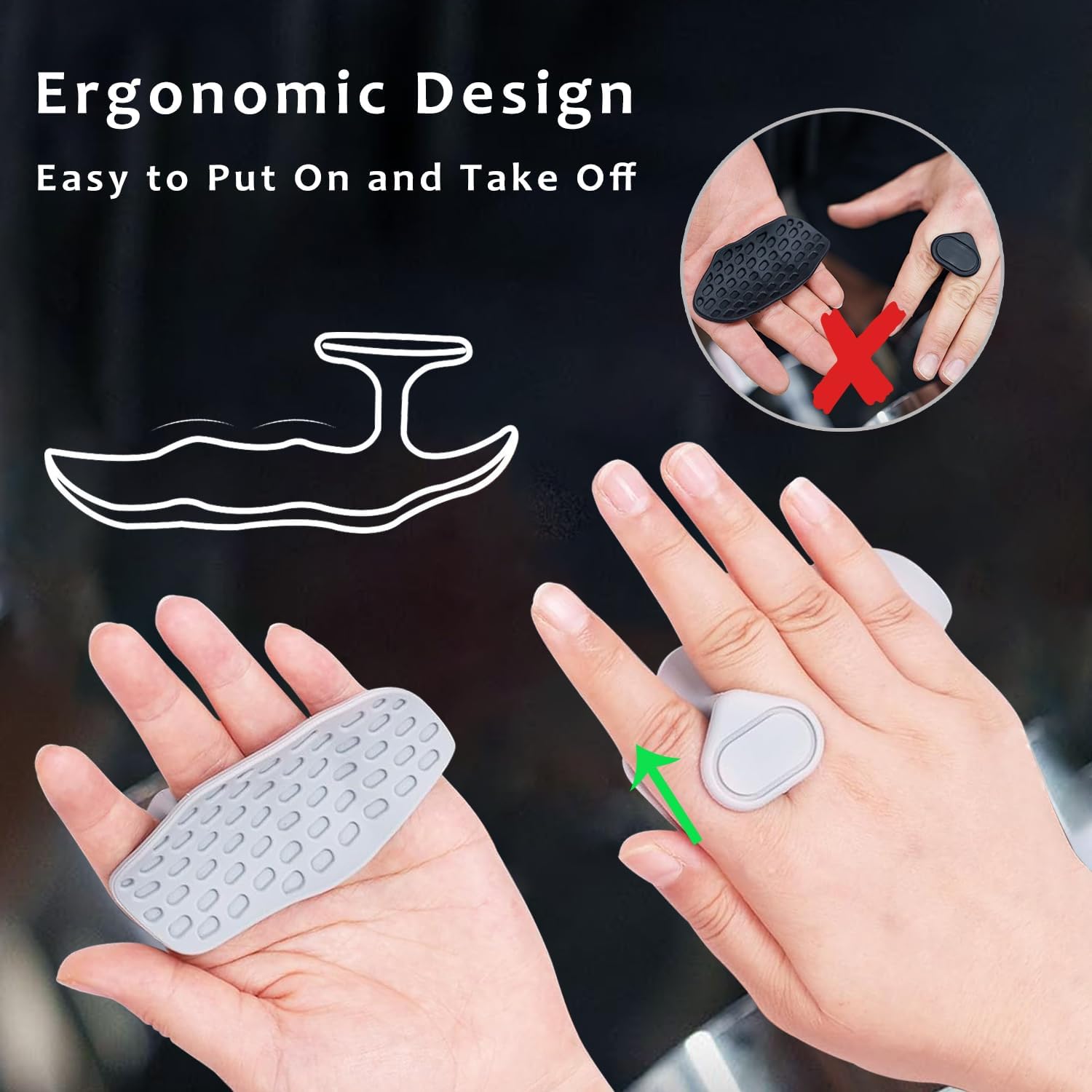 Silikon Griffhilfen Anti-Rutsch ergonomisch fuer Klimmzuege Kraftsport Fitness