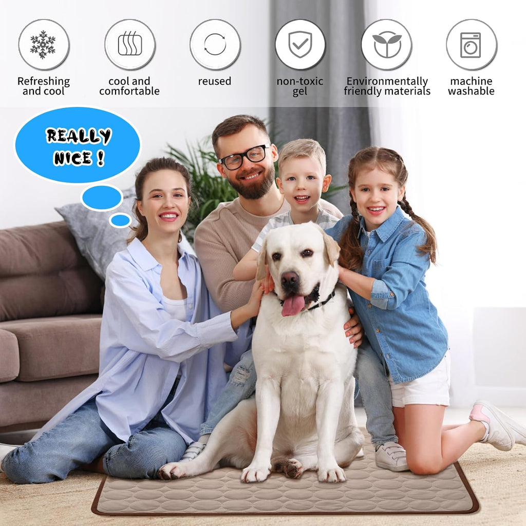 Kuehlmatte Hunde 70×55 cm blau - kuehlende Hundedecke abwischbar robust