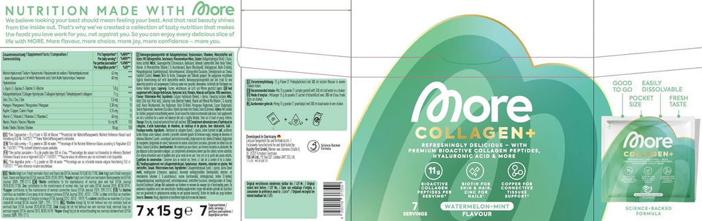 MORE Collagen+ Pulver Watermelon Mint Kollagen Hyaluron Vitamine