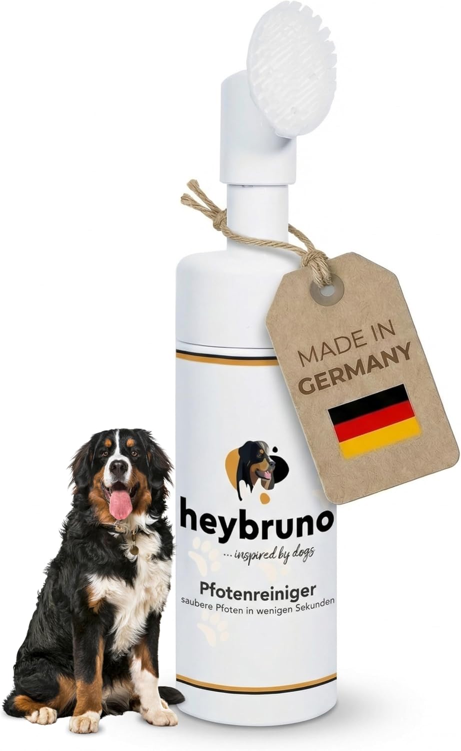 Pfotenreiniger Schaum 150ml fuer Hunde und Katzen mit Buerste ohne Duftstoffe