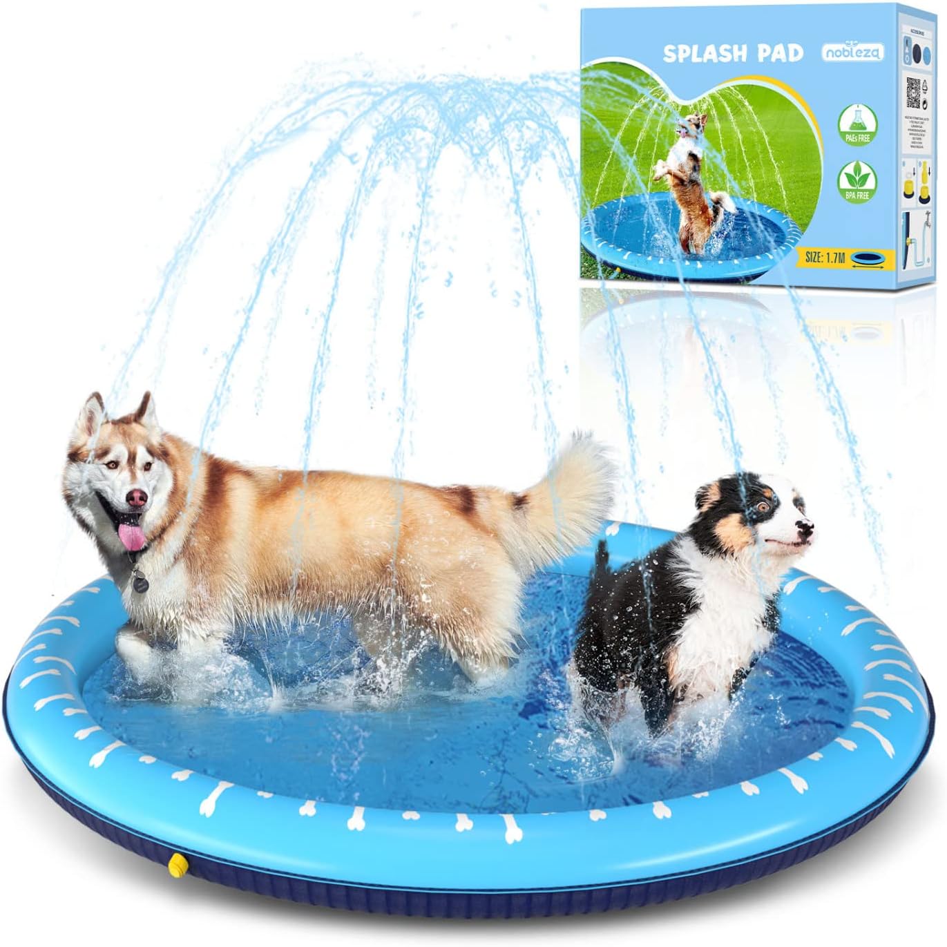 Nobleza Hundepool 100 cm faltbar Schwimmbecken 0,55 mm rutschfest