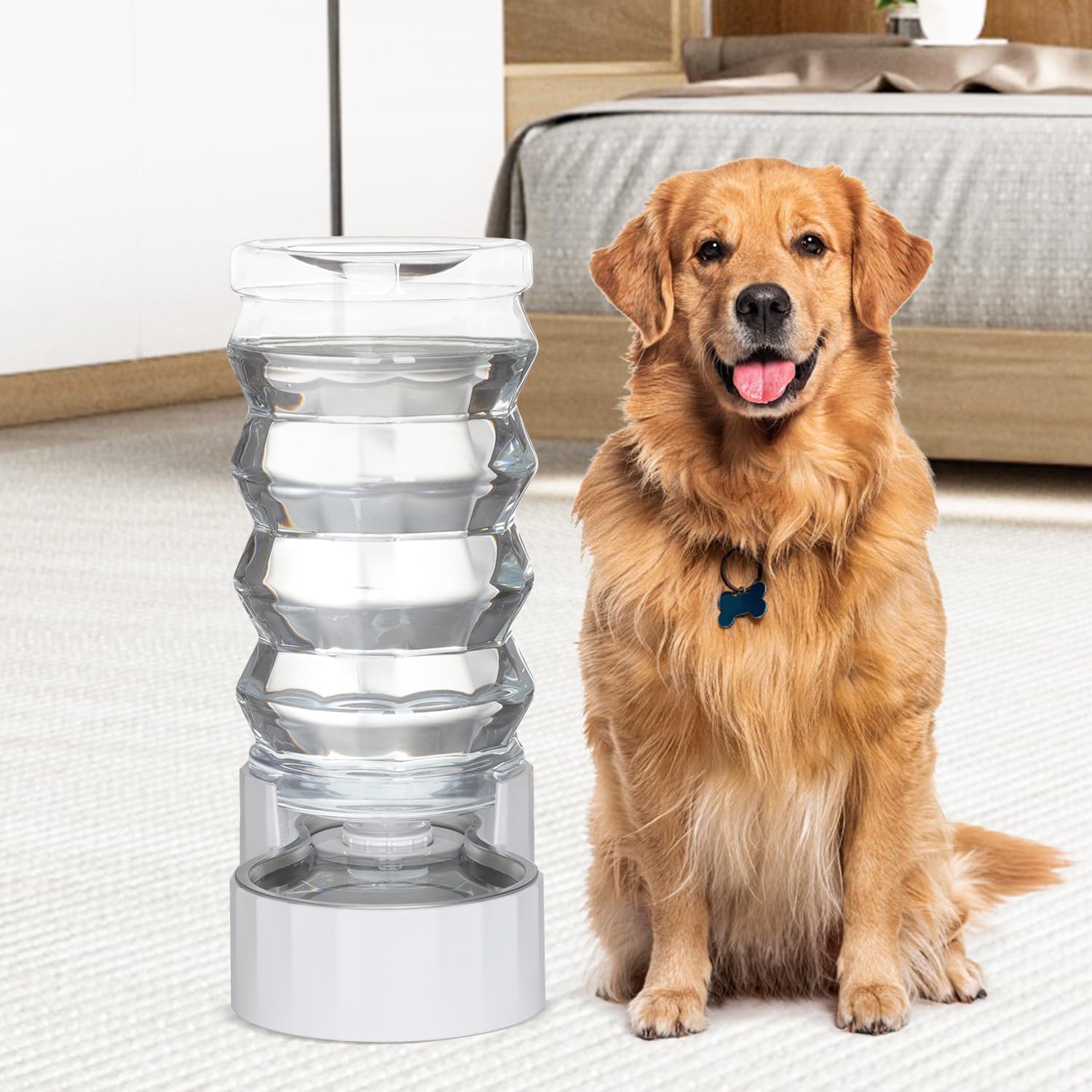 Sfozstra Automatischer Wasserspender Hund Edelstahl Schwarz Aktivkohle
