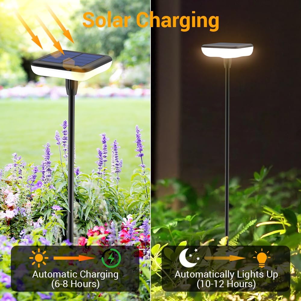 4er LED Solarlampen fuer Garten Aussen IP65 34 lm Warmweiss 1000mAh Wasserdicht