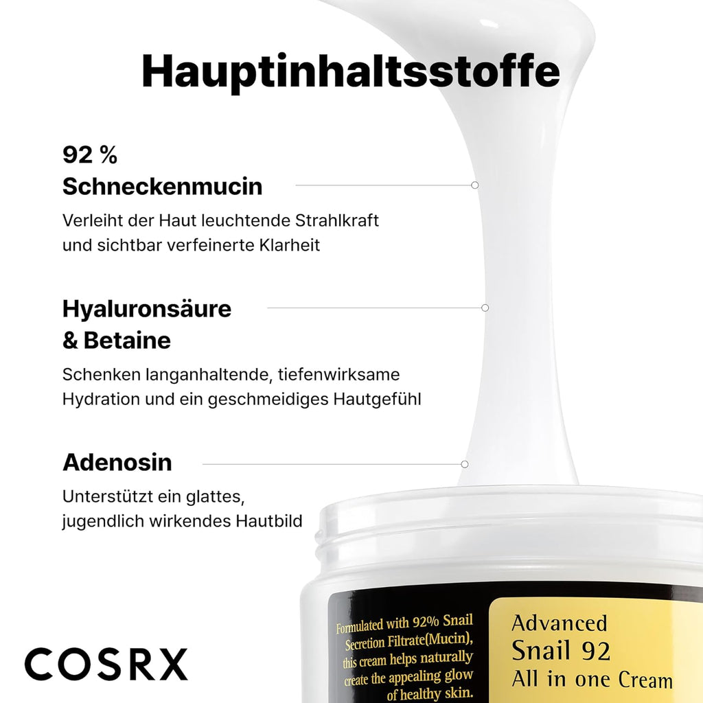 COSRX Advanced Snail 92 All In One Cream Hyaluron Gesichtscreme