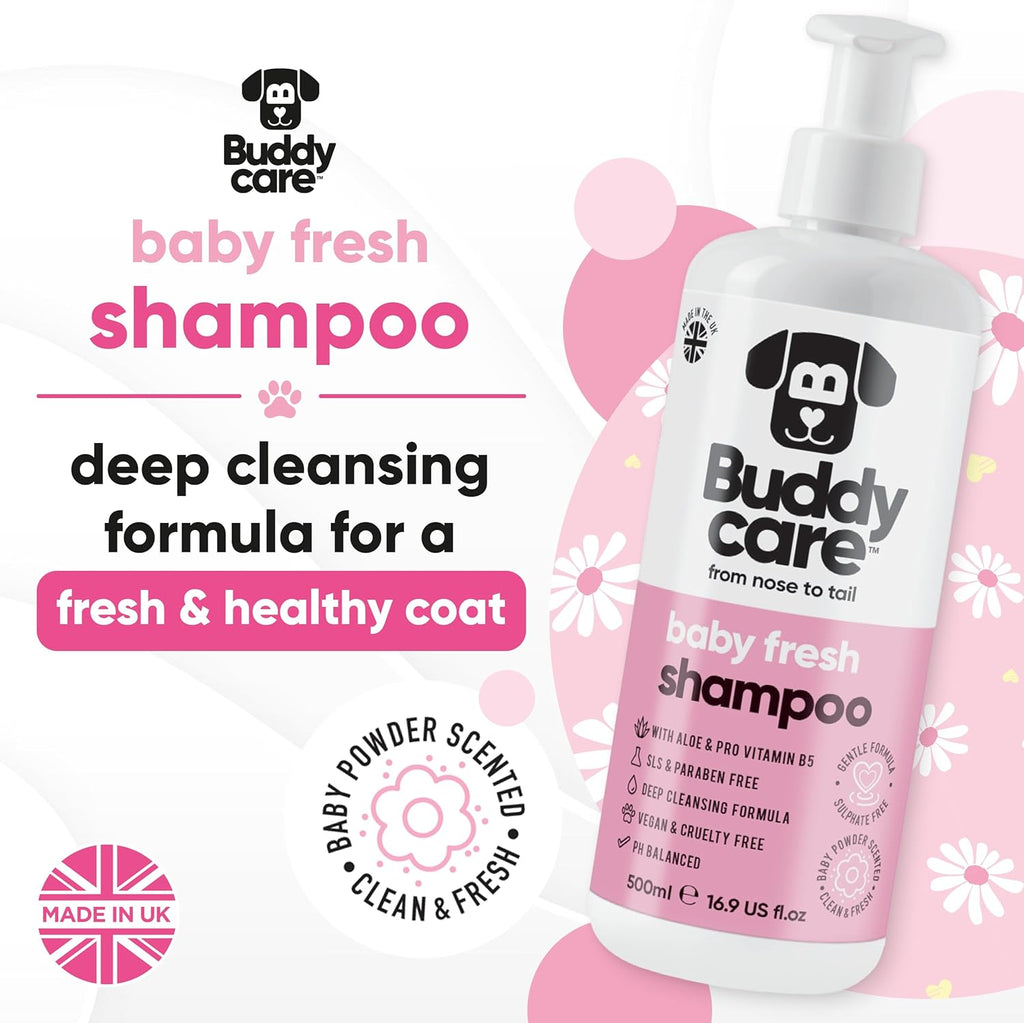 Buddycare 2in1 Hundeshampoo Conditioner fuer alle Rassen, verschiede