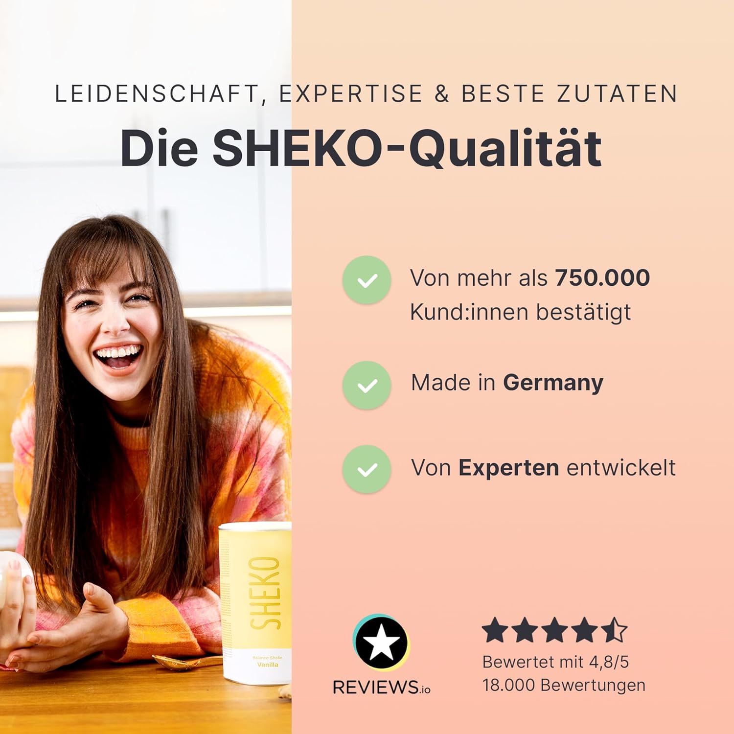 SHEKO Kollagen Peptide Pulver Hydrolysiertes Kollagen Protein