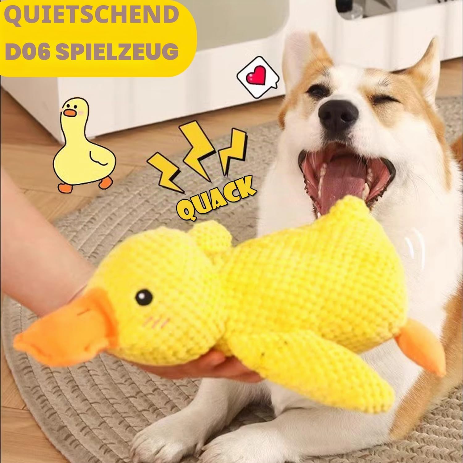 Plüsch Hundespielzeug Quietschente Weich Welpe Groß Mittel Klein 35 cm