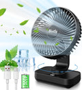 Tischventilator 5,5" Akku 4500 mAh oszillierend Leise 4 Geschwindigkeiten USB