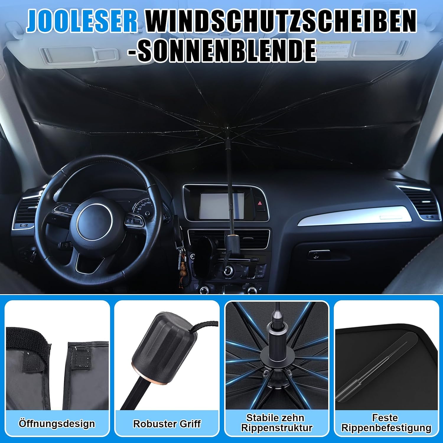 Reflektierender faltbarer Sonnenschutz Auto Windschutzscheibe UV-Schutz 2026