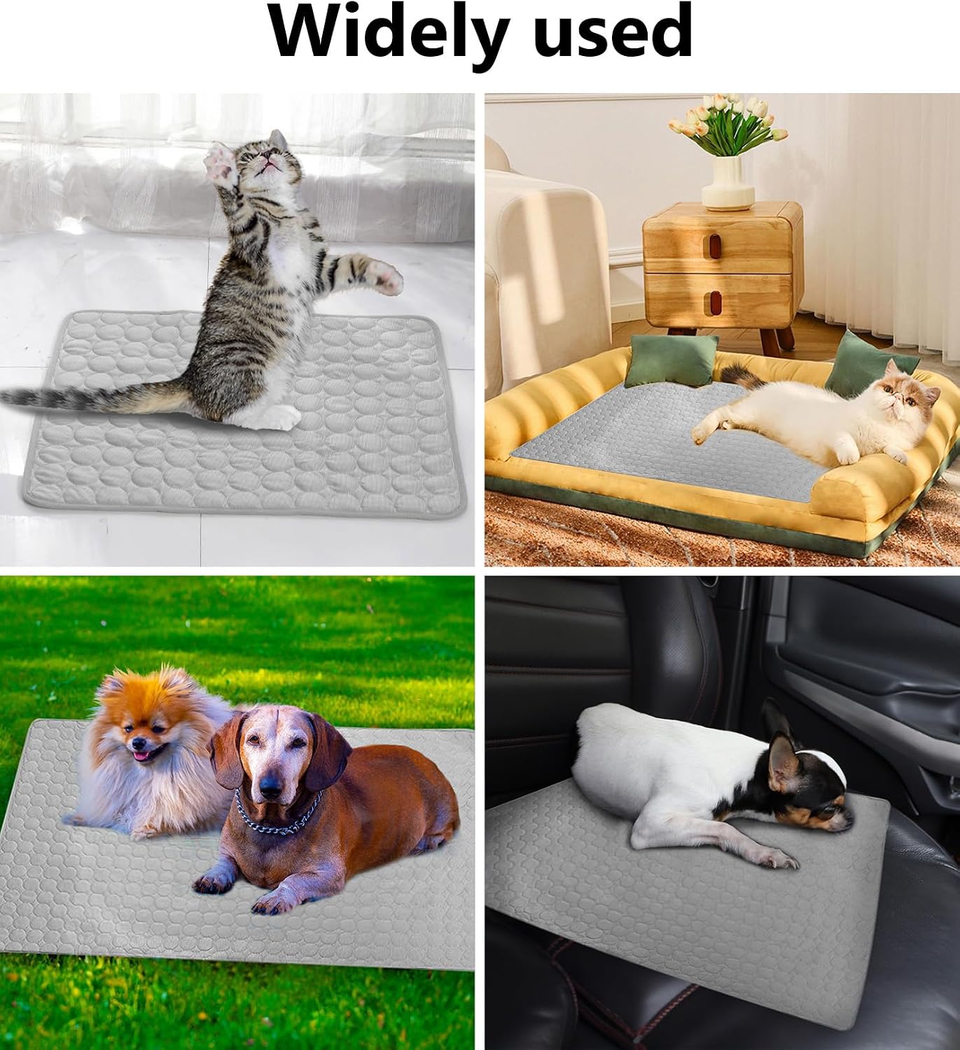 Kuehlmatte fuer Hund und Katze 70x100 cm Waschbar Dunkelbraun selbstkuehlend