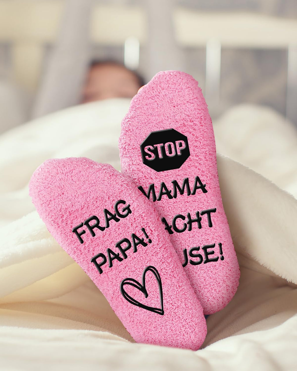 Socken Damen 38-41 rutschfest Baumwolle lustige Motive Geschenk fuer Mama