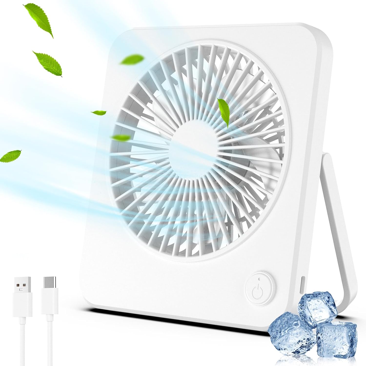 Hianjoo USB Tischventilator leise 3 Geschwindigkeiten schwarz, USB-Stromversorgu
