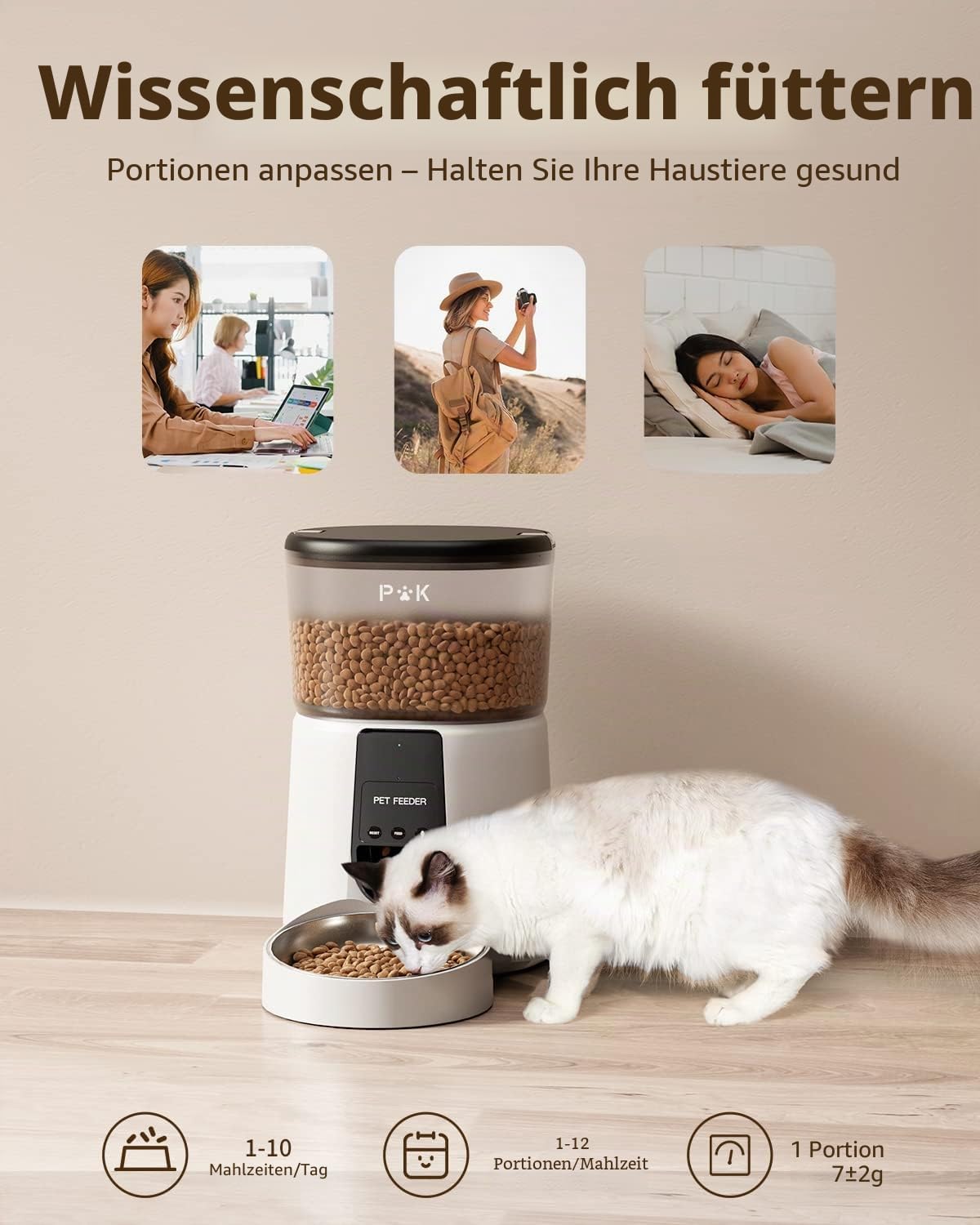 PUPPY KITTY Futterautomat mit WiFi App Steuerung und Sprachaufzeichnung