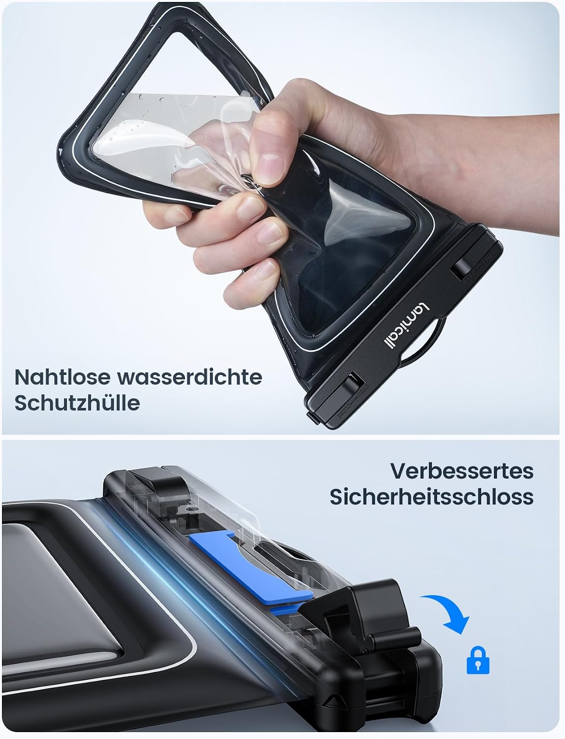 Lamicall wasserdichte Handyhuelle IP68 2er Set bis 7,5" fuer iPhone 17/16/15