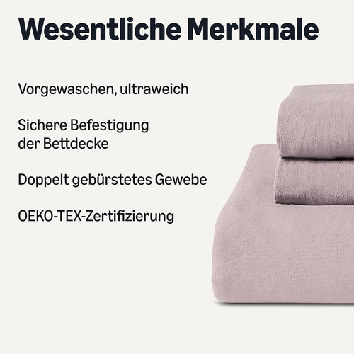 Amazon Basics Bettwaesche 135x200 cm 2-teilig Mikrofaser blau 200cm