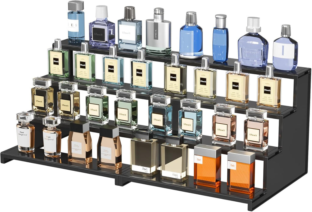 Lifewit Acryl Display 4 Ebenen Schwarz 30 cm - 2er-Set - 22,8cm-30,5cm