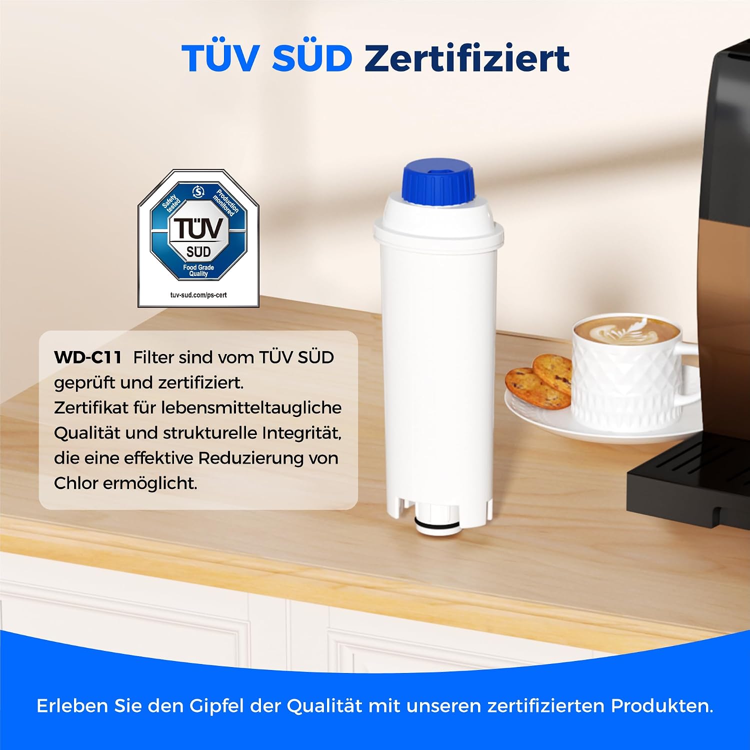 Waterdrop 6x Filterkartusche kompatibel mit De'Longhi DLSC002 Magnifica
